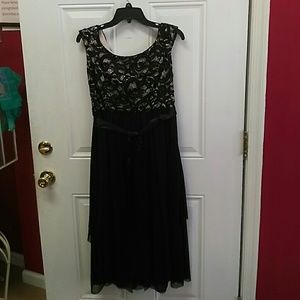 Black party dress with lace details